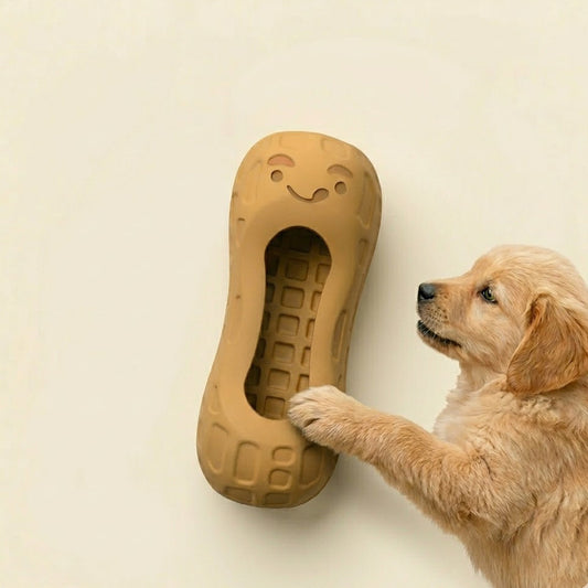 Yummolocosh Realistic Peanut-Shaped Dog Chew Toy – Durable Natural Rubber Teether for Aggressive Chewers – Interactive Dental Care & Boredom Relief Toy for Medium Dogs