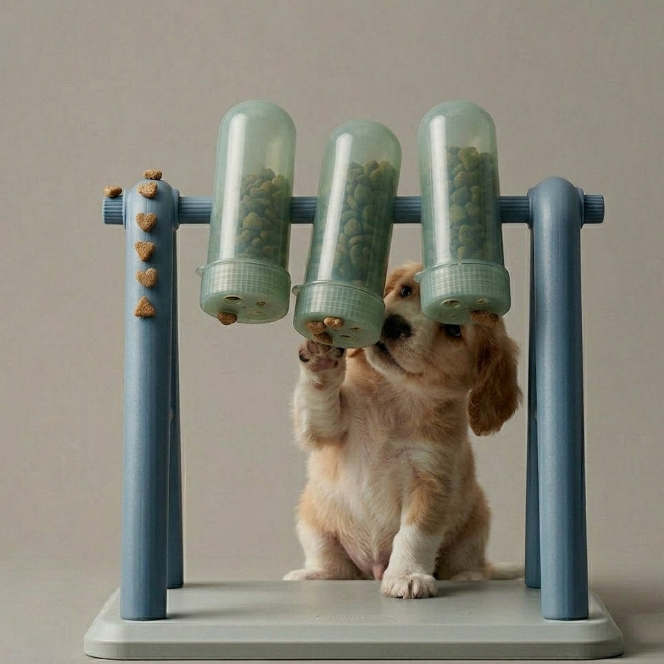 Yummolocosh Slow Feeder Dog Puzzle Station - Adjustable Height Rotating Treat Dispenser for Improved Digestion & Weight Management