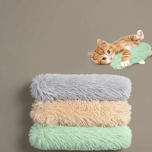 Yummolocosh Cloud-Soft Catnip Pillow - Ultra-Plush Long Hair Texture, The Perfect Sleeping Companion for Kittens & Cats